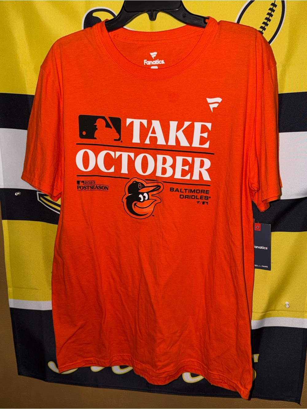 Fanatics MLB Baseball Baltimore Orioles 2023 Postseason Take October Shirt NWTGS